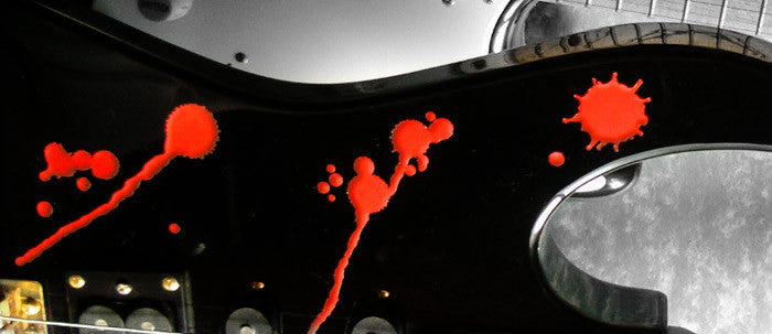 Splattered Blood SET Stickers Decals Guitar Bass