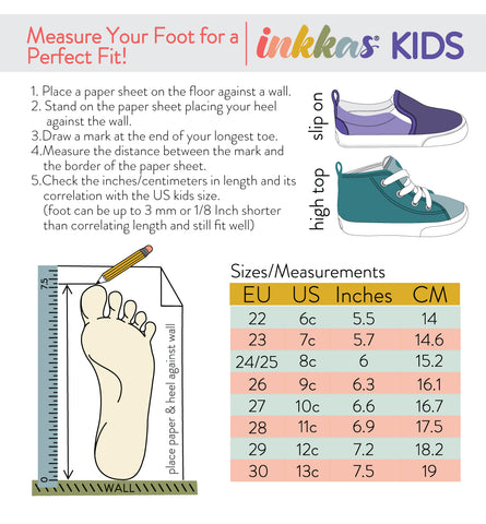 Kids Size Chart - Inkkas - Global Footwear