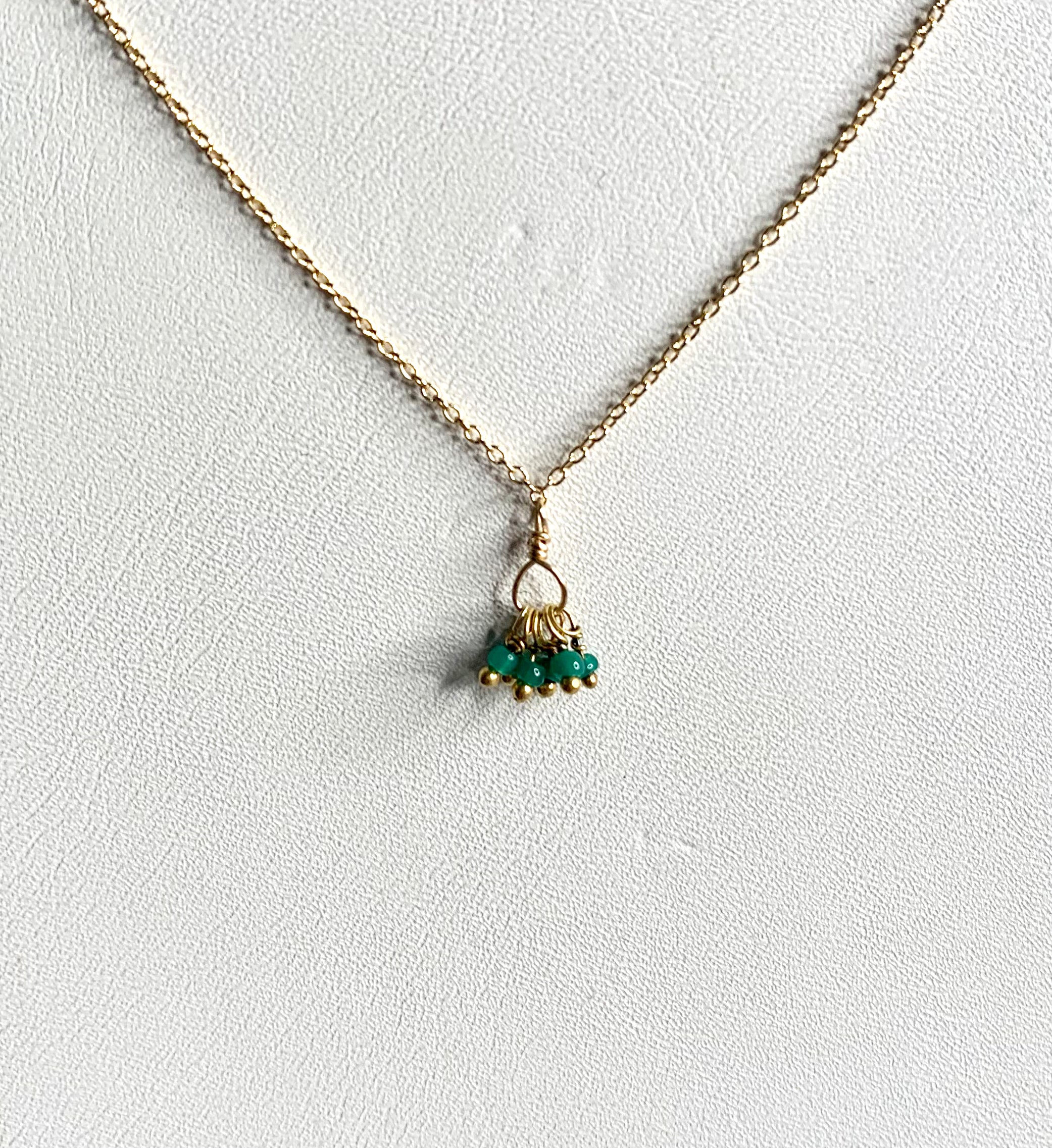 #206 mini emerald cluster necklace