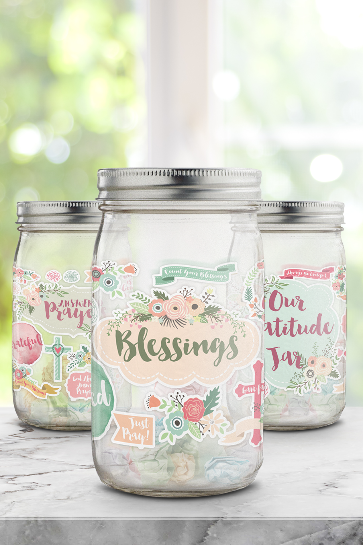 Count Your Blessings Gratitude Jar Printable Kit {18 Pages} Ministry