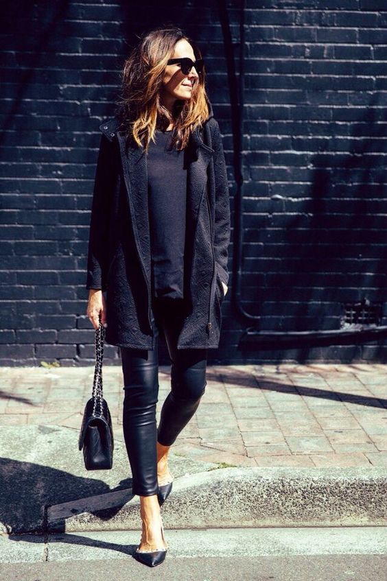 all black casual outfit women's