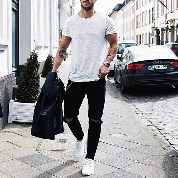 black and white casual outfits for guys