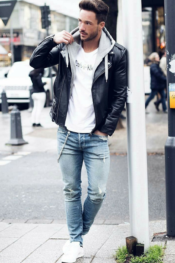 how to wear leather jacket for men