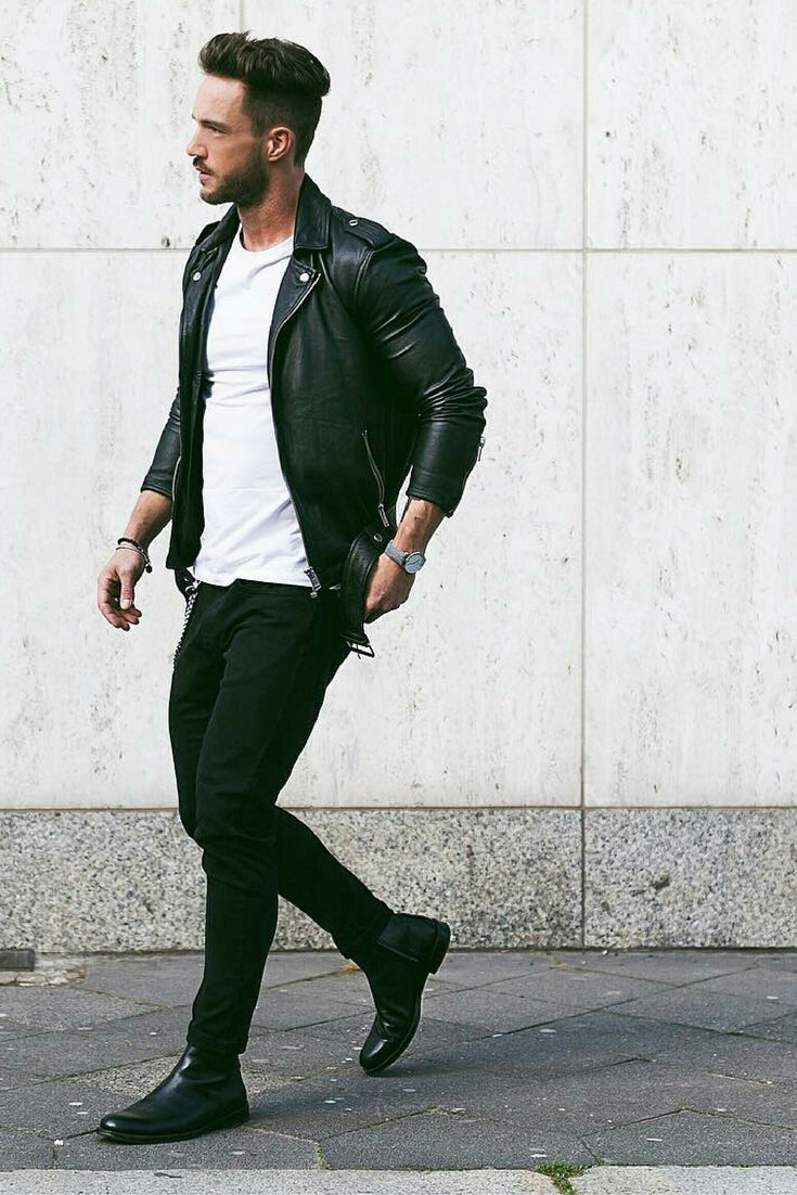 How to wear leather jacket for men