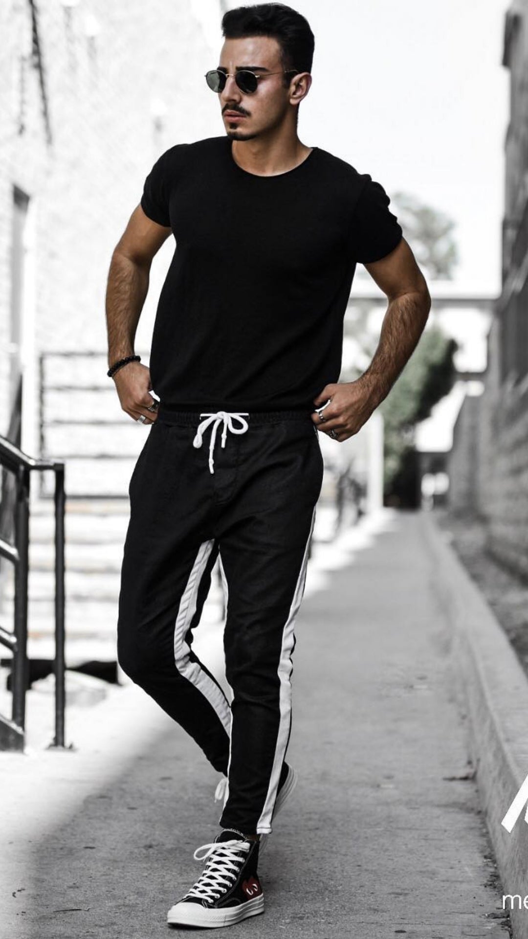 black jogger outfits guys