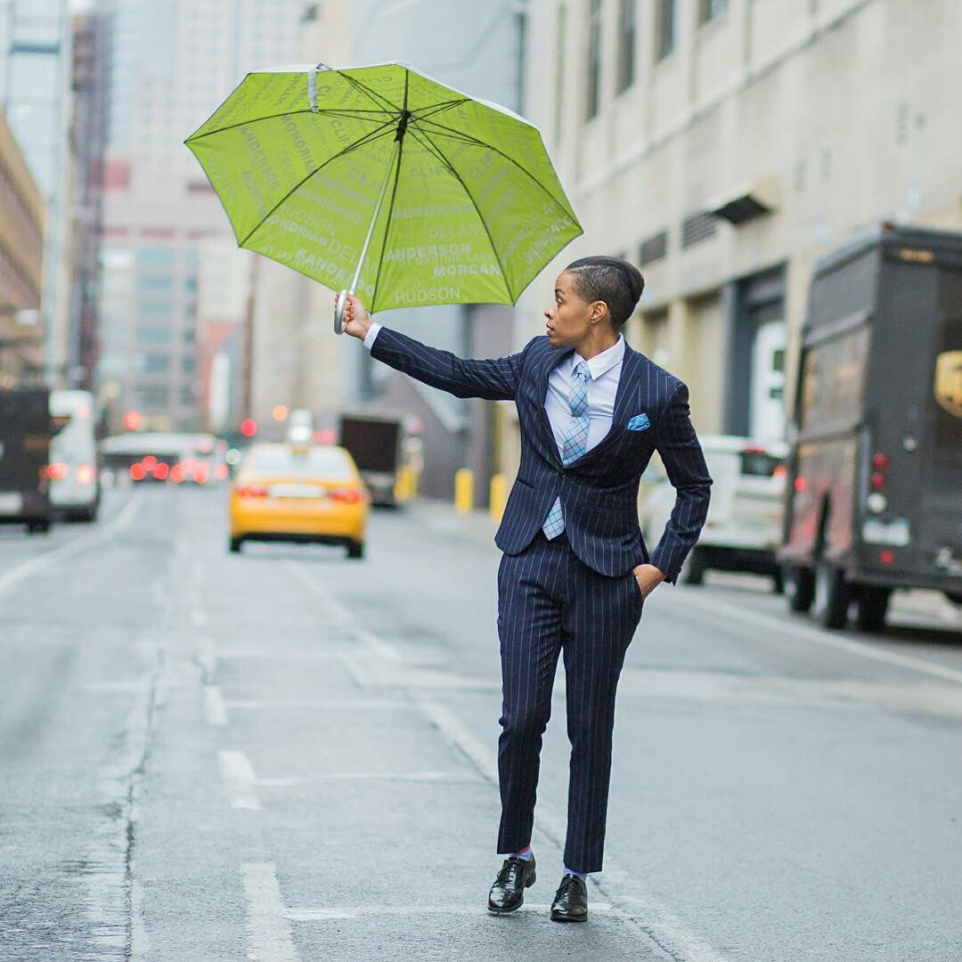 woman in mens clothes