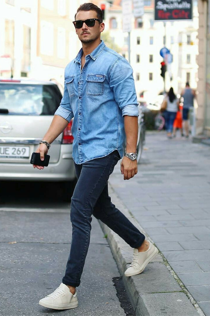 light denim jeans men's style