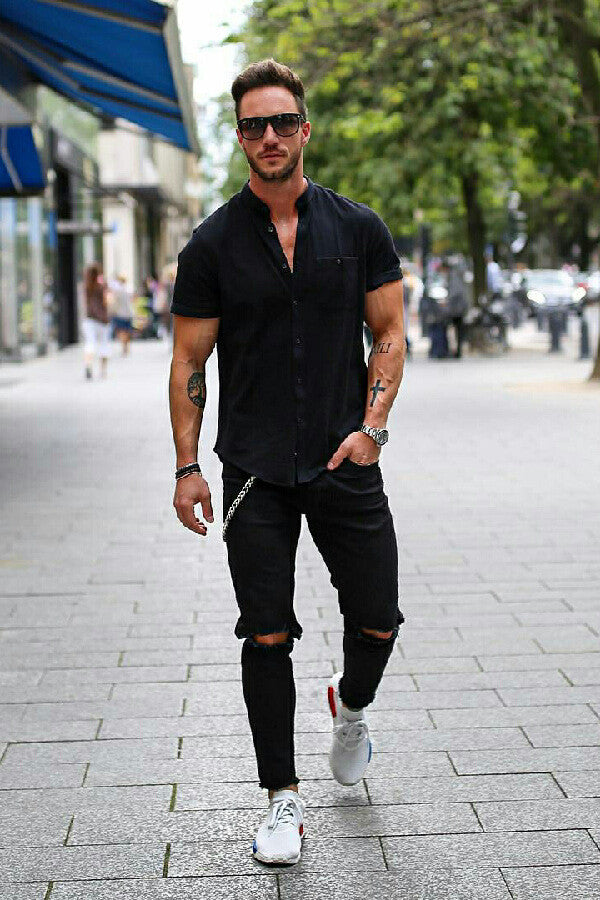 Jeans and casual shirt outfits for men