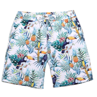 Summer Pineapple Floral Print Mens Beach Shorts PILAEO