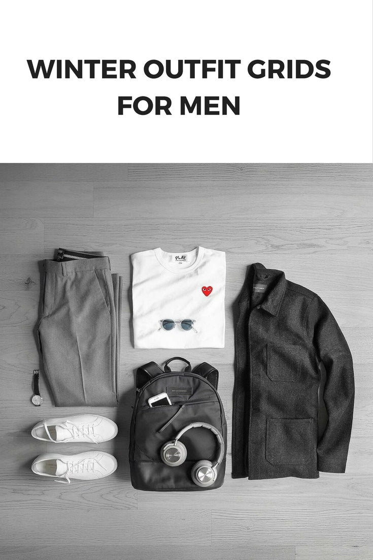 Winter outfit grids for men #mensfashion #outfitgrids #fallfashion 