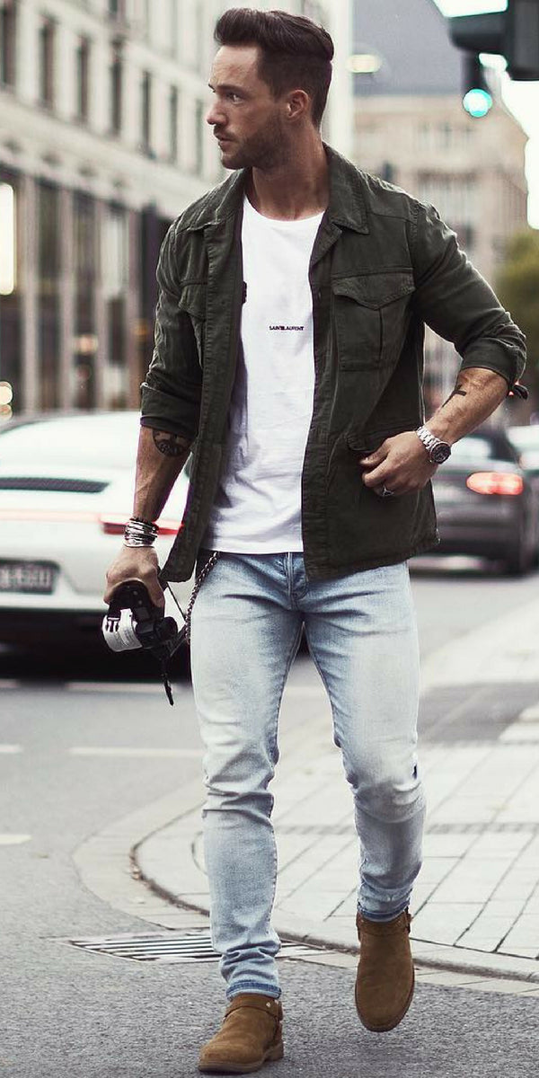 5 Amazing White T-shirt Outfits For Men. #white #t-shirt #outfits #mens #fashion #street #style