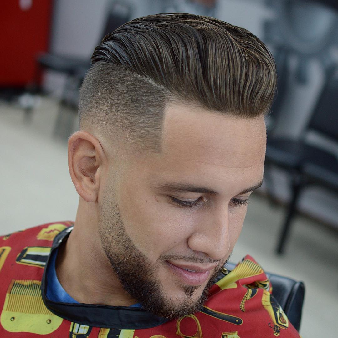 Cool Side Swept Undercut Hairstyle with Beard - Undercut Hairstyle
