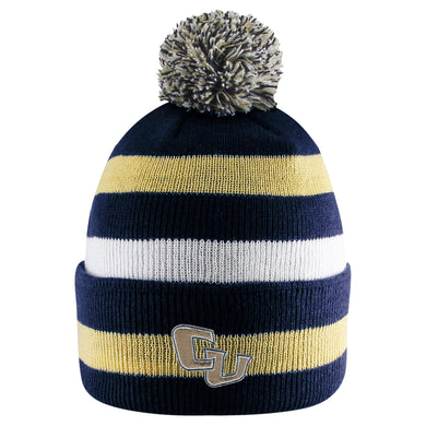 Doc Beanie w/ Pom by LogoFit, Navy/Vegas