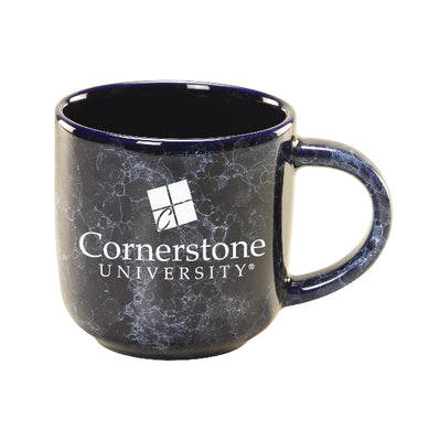 NATURAL MARBLE MUG, COBALT