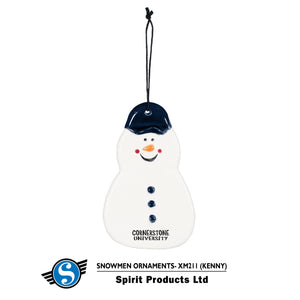 Spirit Kenny the Snowman Ceramic Ornament, Navy