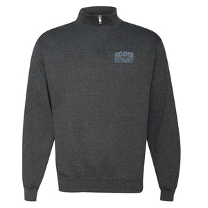 1/4 Zip Cadet Collar Sweatshirt, Black Heather