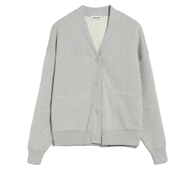 ARMEDANGELS Bombaa cardigan grey melange-oatmilk Women