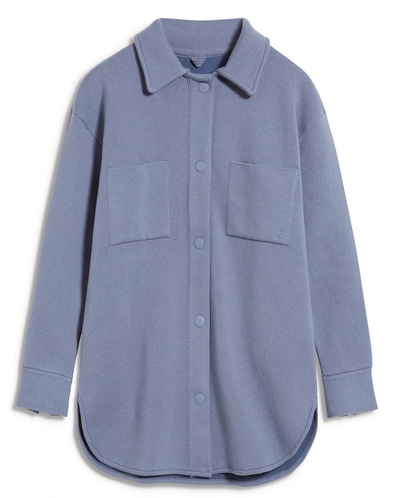 ARMEDANGELS Almaraa knit shirt light shadow blue