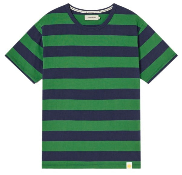 THINKING MU Stripes T-shirt Blue night men