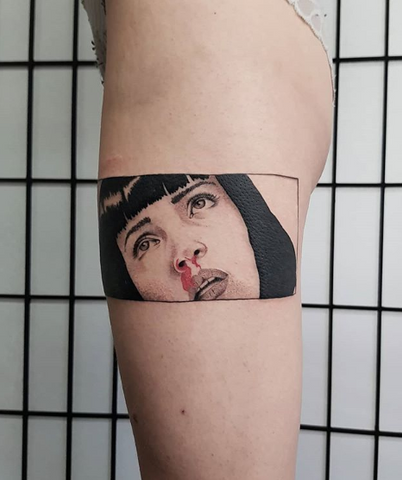 Jules From Pulp Fiction Caricature Tattoo