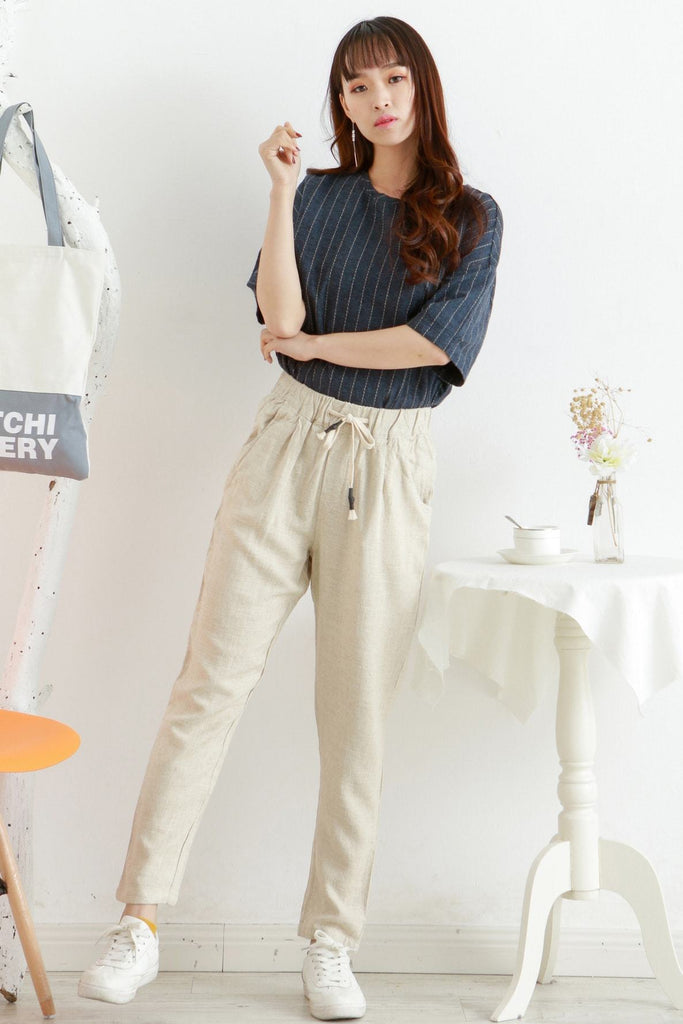 tapered linen pants