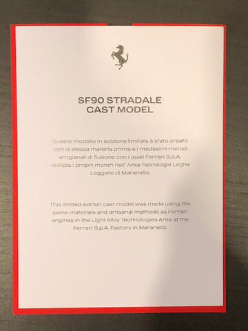 Ferrari SF90 Stradale Light Alloy Cast Model