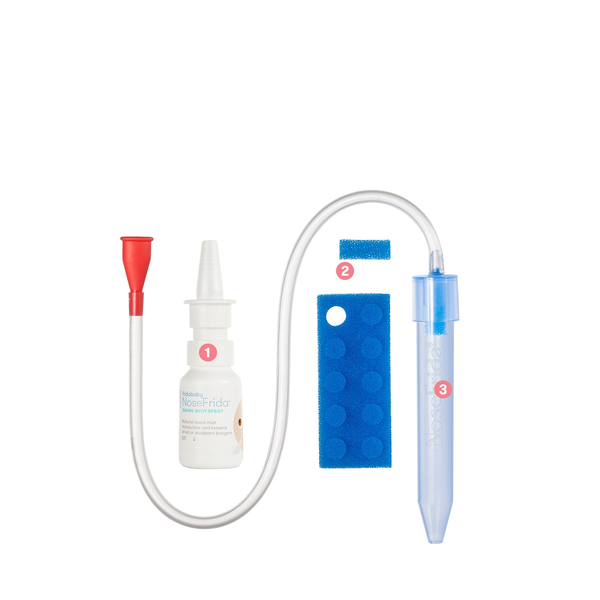 Nosefrida The Snot Sucker Saline Kit ( Nose Frida Nasal Aspirator + Saline  Spray ) – Tickled Babies