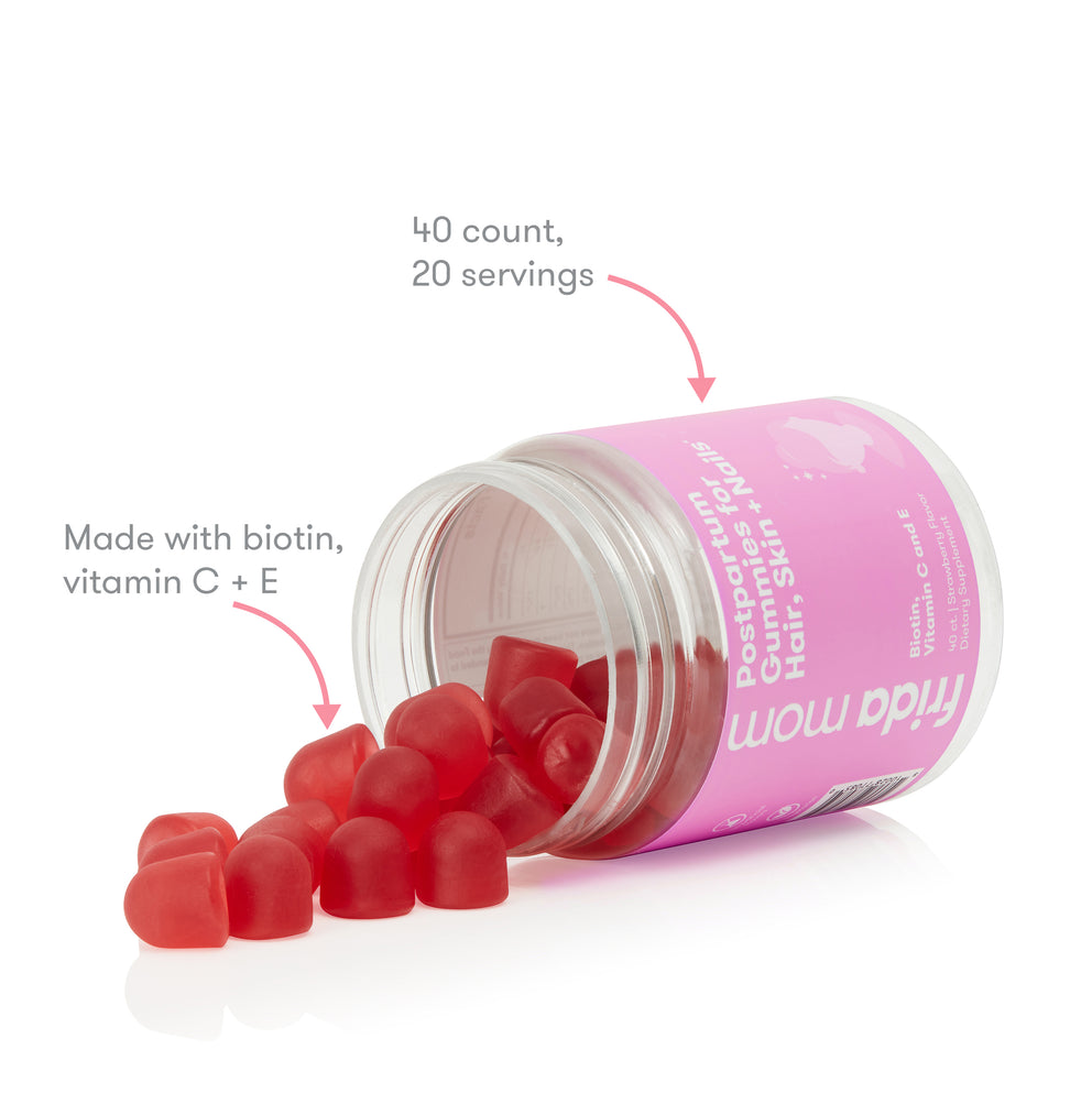 Postpartum Gummies for Hair, Skin + Nails – Frida | The fuss stops here.