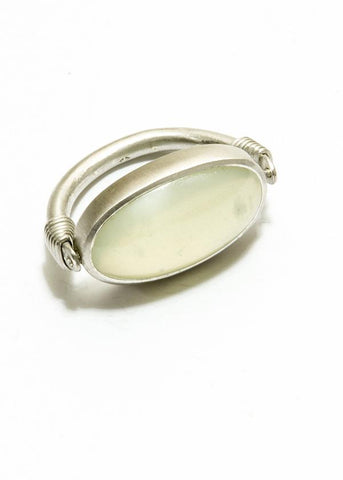 Moonstone Cabachon in Matte Sterling Silver (15.5C) Ring