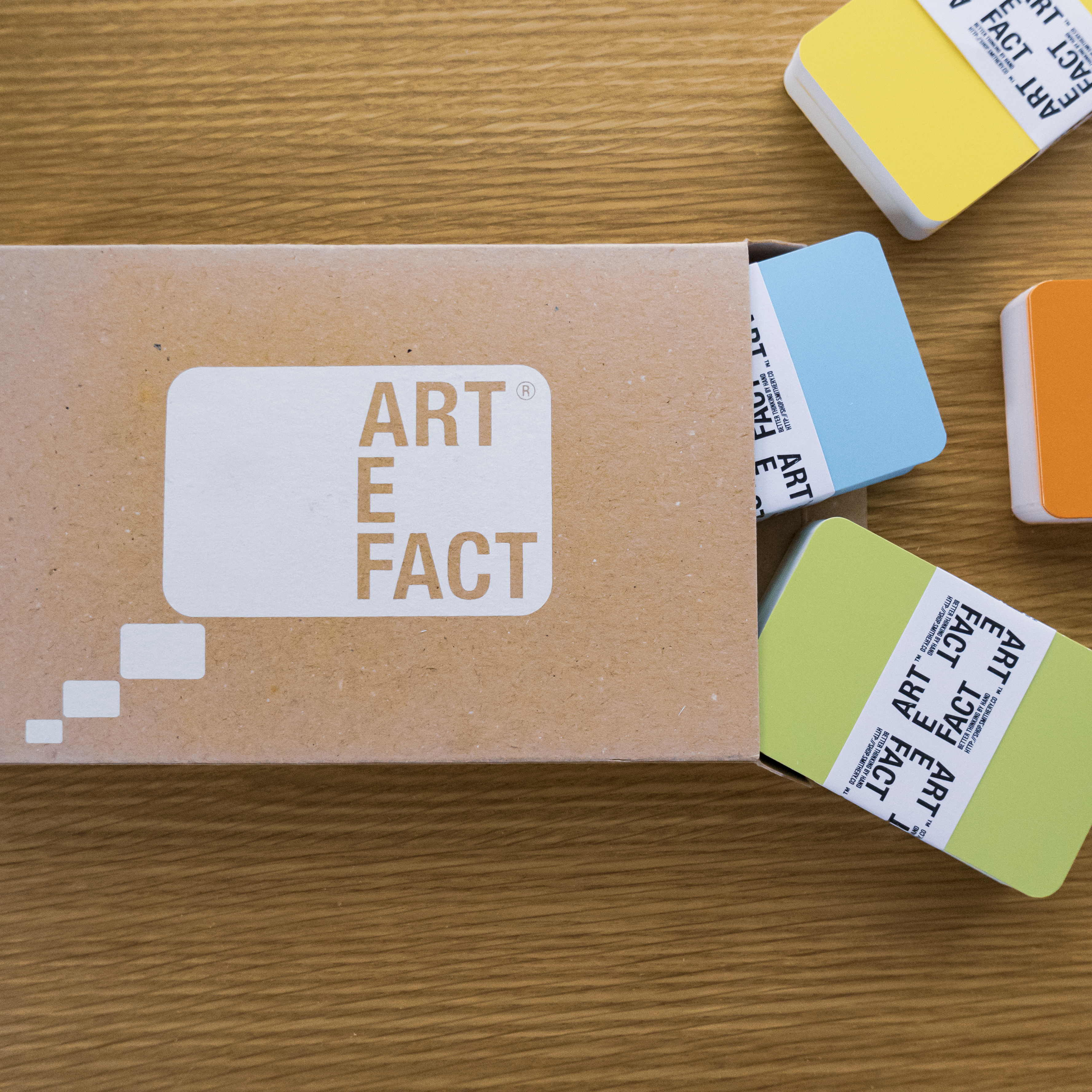 A product shot of Artefact cards.