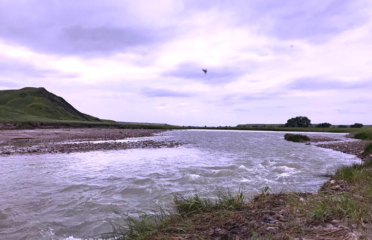 Cheyenne River with cloudy sky overhead