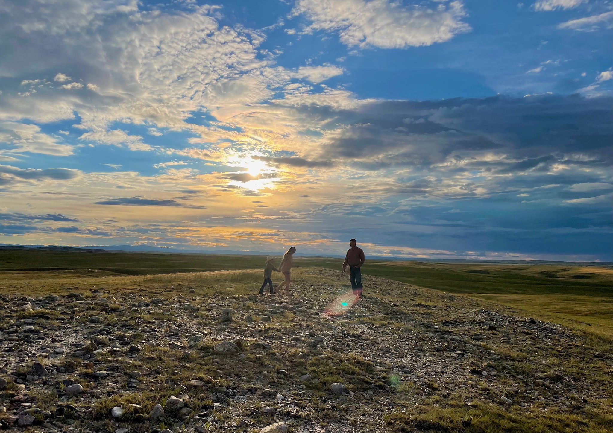 Jilian and Lincoln walking towards Colton