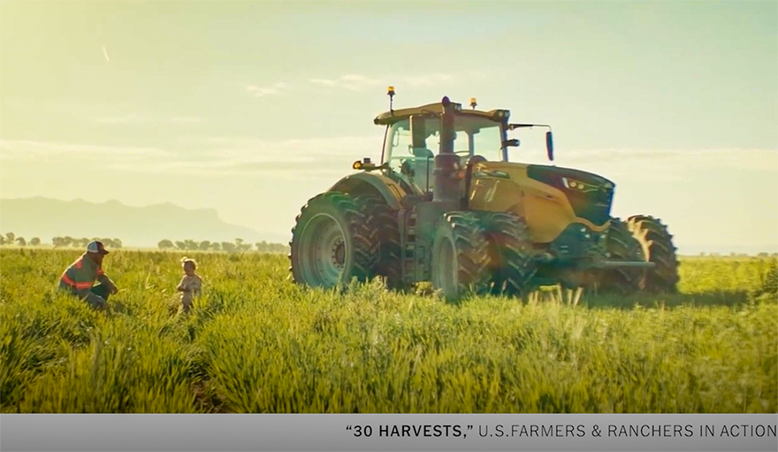 tractor in a field