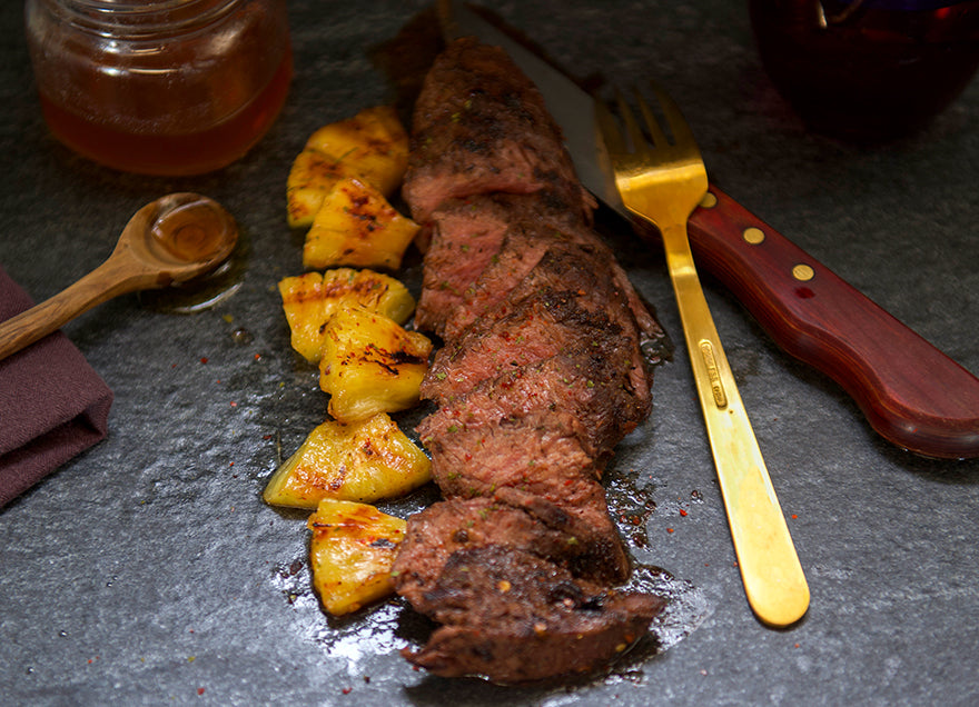 Jerk Seasoned Terres Major Filet  with Grilled Pineapple