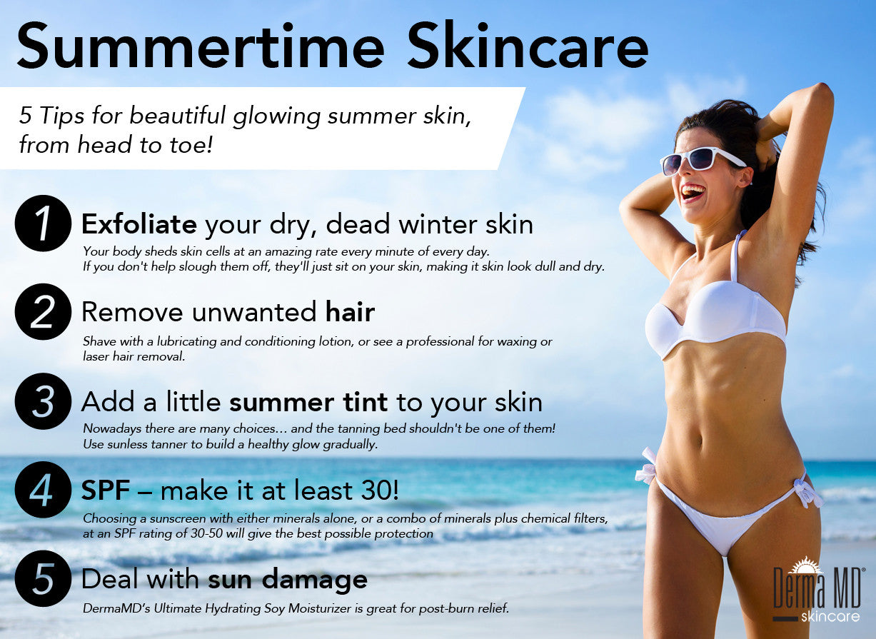SUMMERTIME SKINCARE: 5 Tips for beautiful glowing summer skin, from he –  Derma MD Skincare