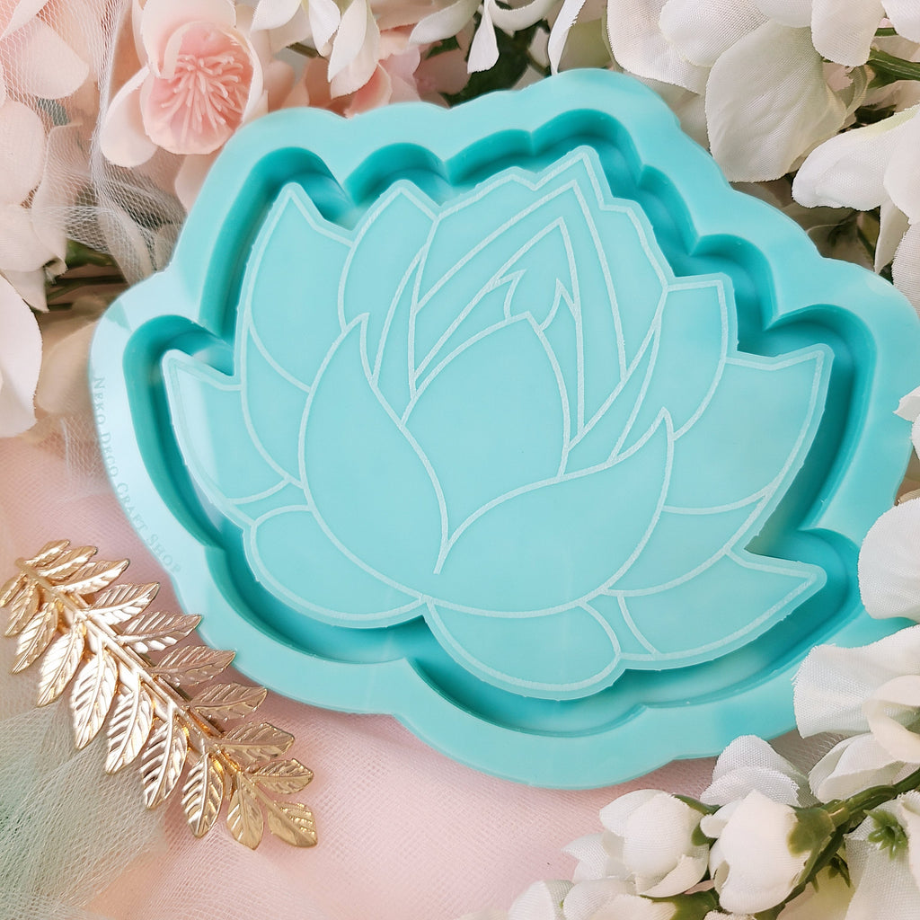 Silicone Flower Mold, Lotus Shaped Resin Mold - 1 piece (M060