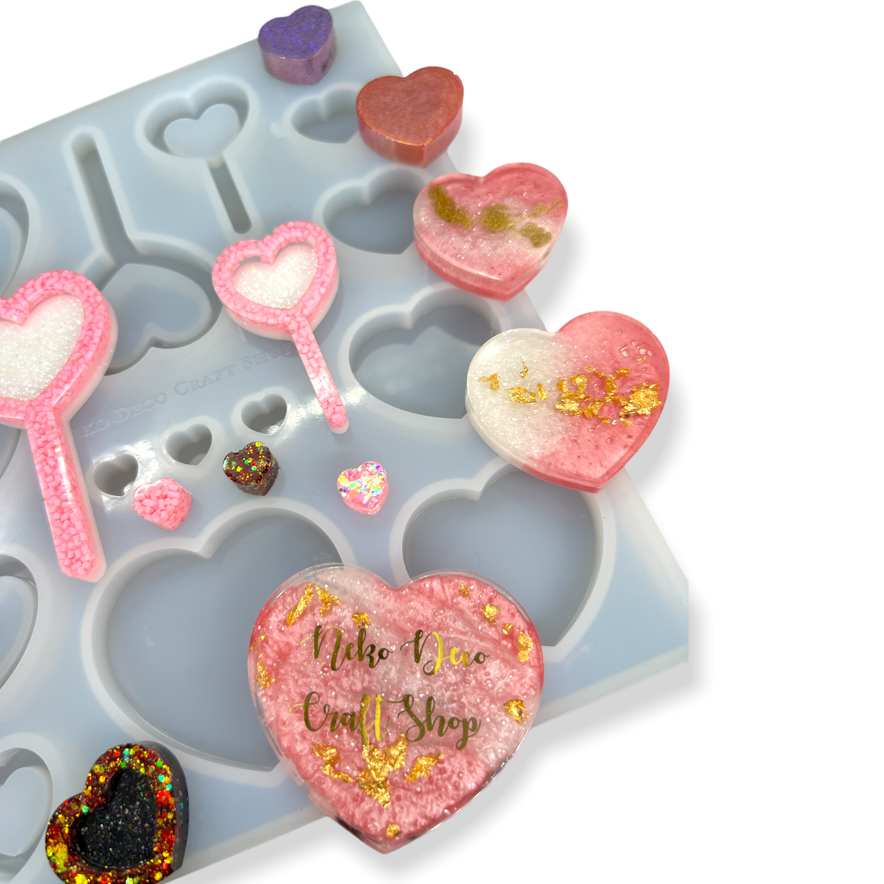 SALE!US Stock!2 Part Heart Resin shaker mold, Star Silicone mold