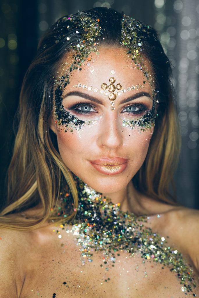 woman model for festival glitter ideas page