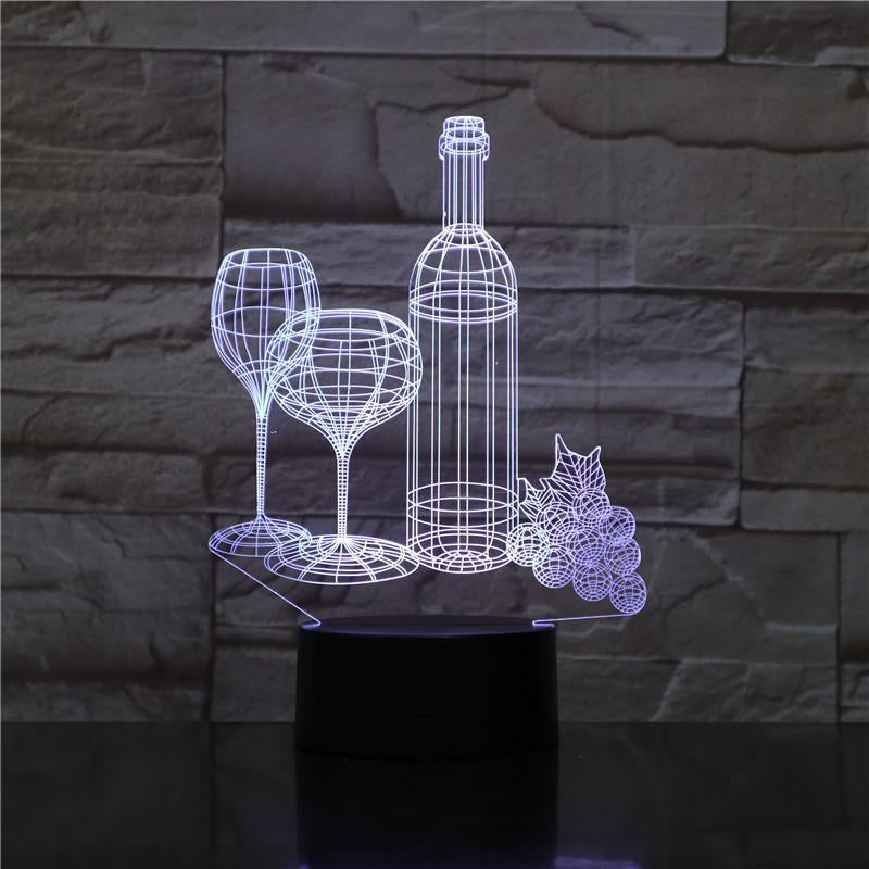 3d illusion lamp wine bottle