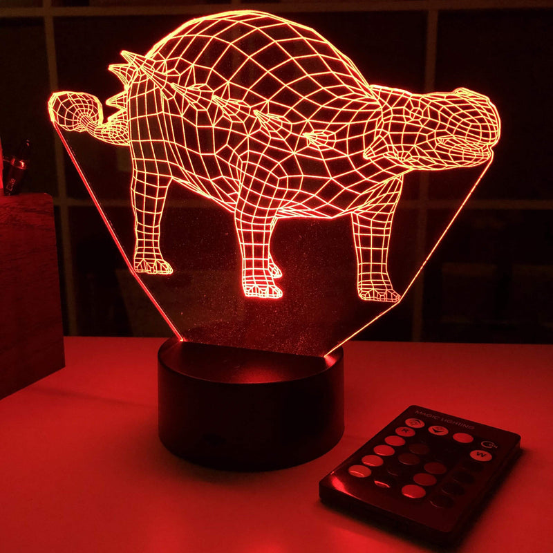 Ankylosaurus Dinosaur Gift - 3D Optical Illusion Lamp – Carve ...