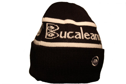 bucaleany jacquard black and white beanie