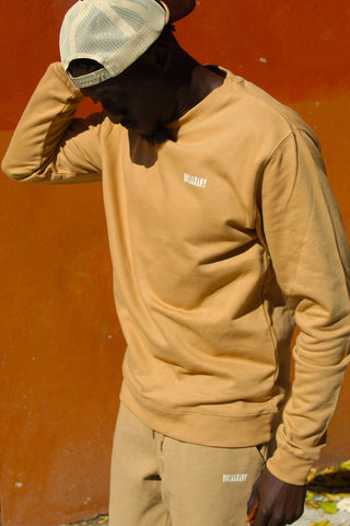 Tan crewneck sweatsuit jogger