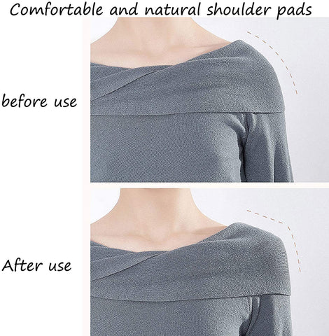 1 Pair Naturally Soft Anti-Slip Shoulder Pads Reusable Self Adhesive Style Traceless Invisible Shoulder Pads for women