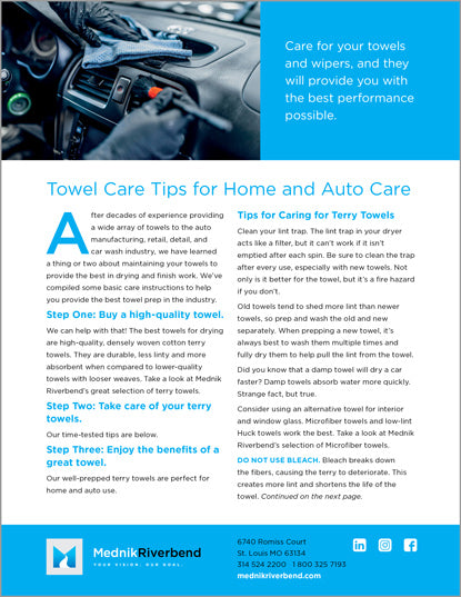 Towel Care Tips for Home & Auto Care