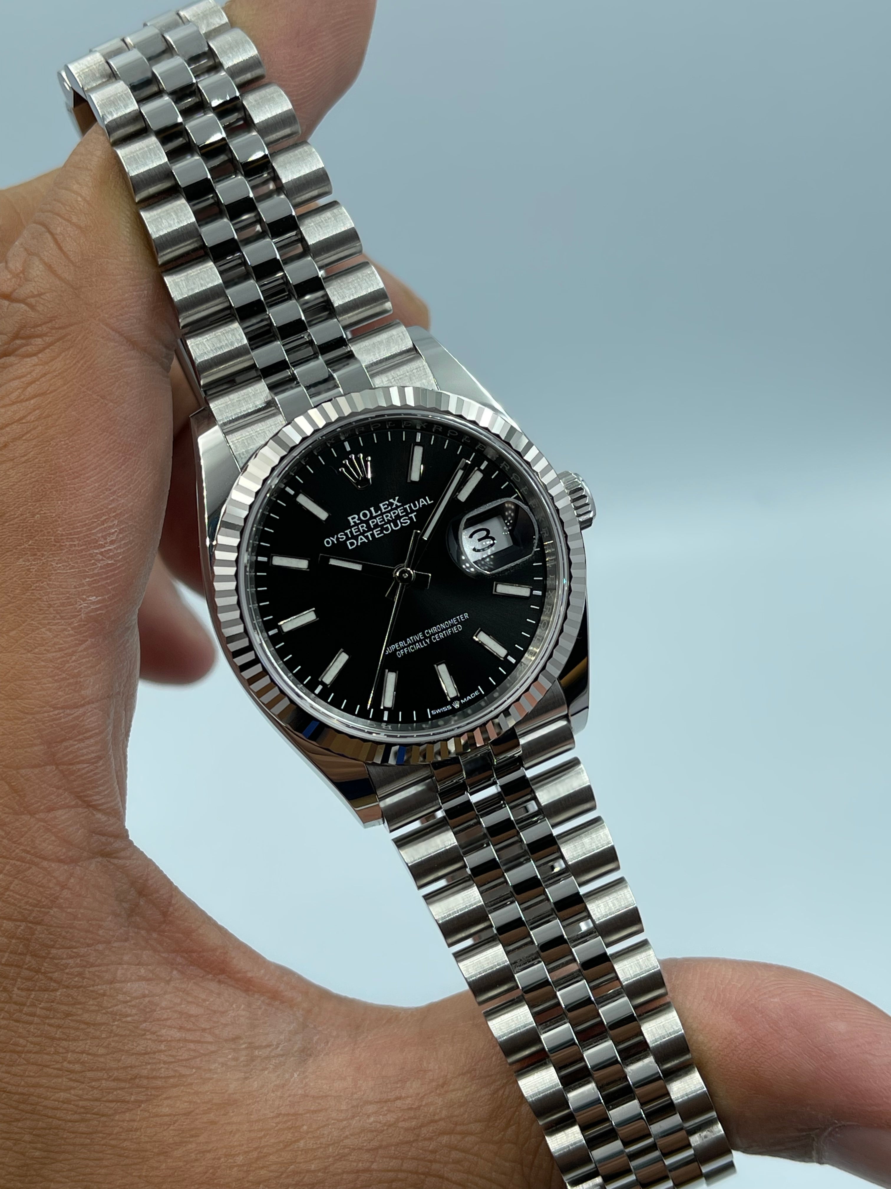 rolex datejust 36mm black dial