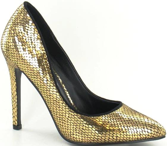 Kidderminster - F9590 Gold Court Shoes 