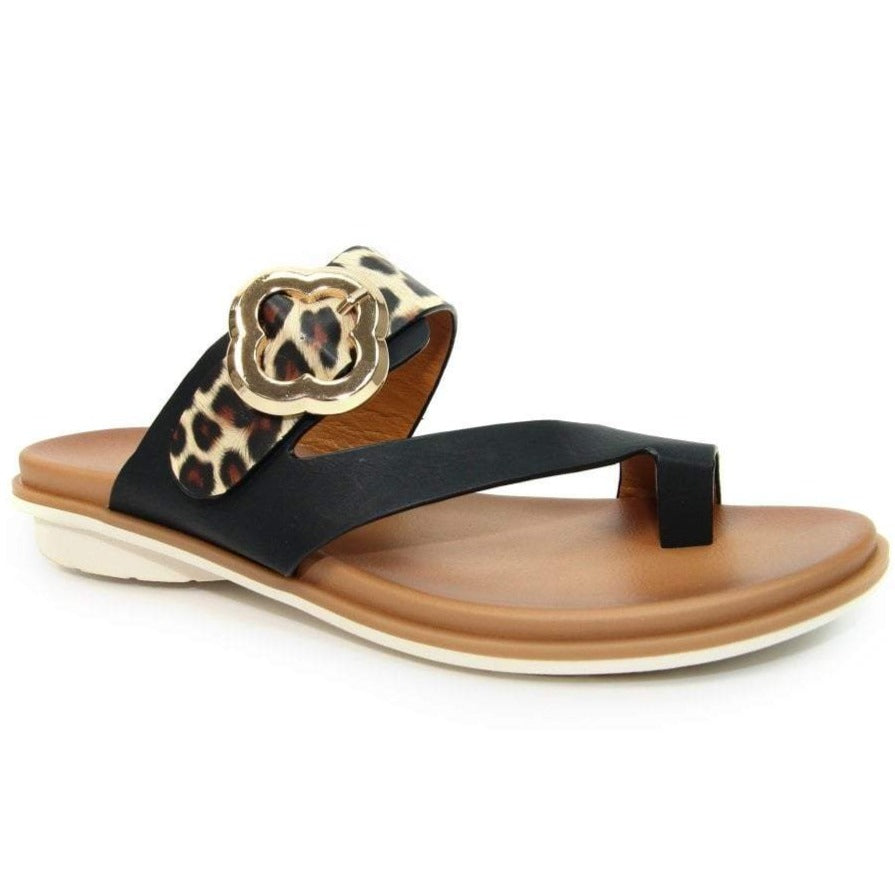 lunar black sandals