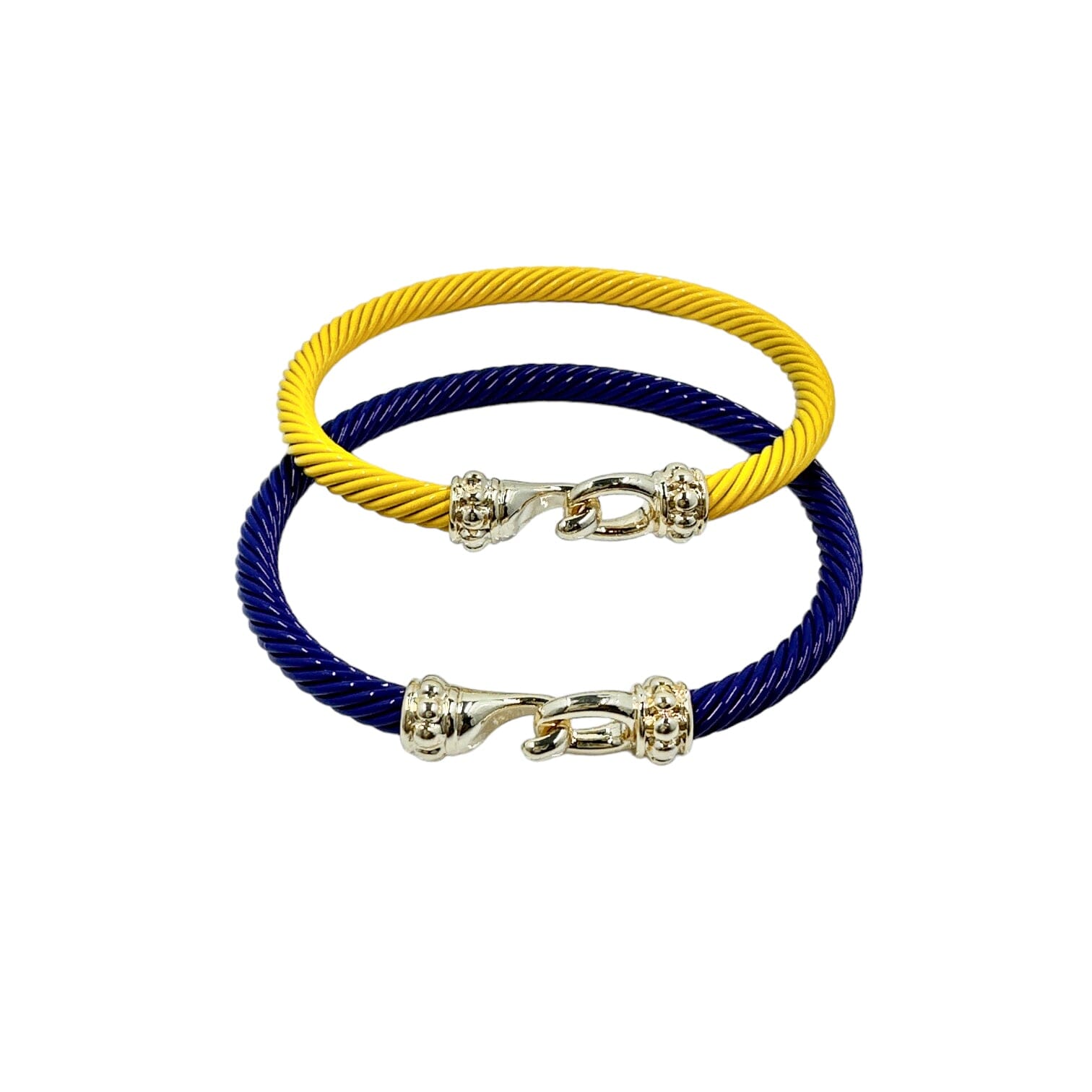 Throne  Bella Cable Gold Hook Bracelet Blue and Yellow
