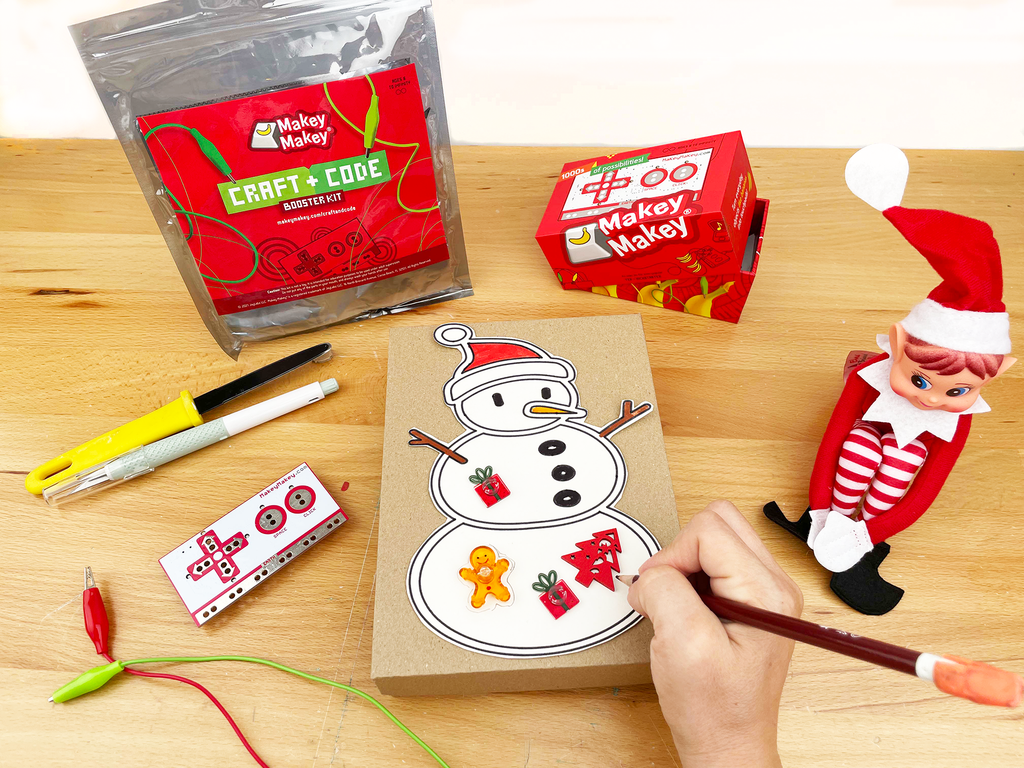 Draw or print a snowman for your box. Then trace the shapes of the items that will be inside the snowman.
