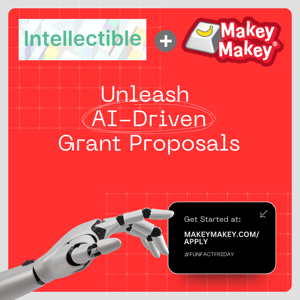 Image of robot hand with text that says "unleash ai-driven grant proposals"